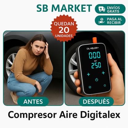 Compresor Aire Digitalex® 4 En 1 Recargable