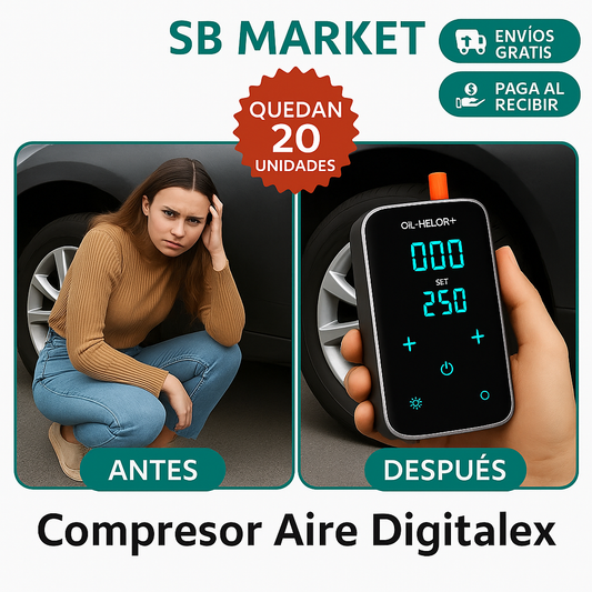 Compresor Aire Digitalex® 4 En 1 Recargable